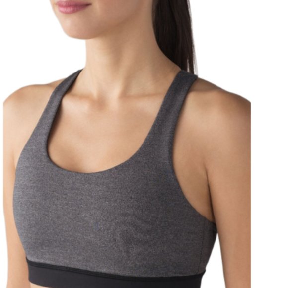 LIKE NEW! Lululemon Invigorate Bra Heathered Black/Black - Picture 2 of 13